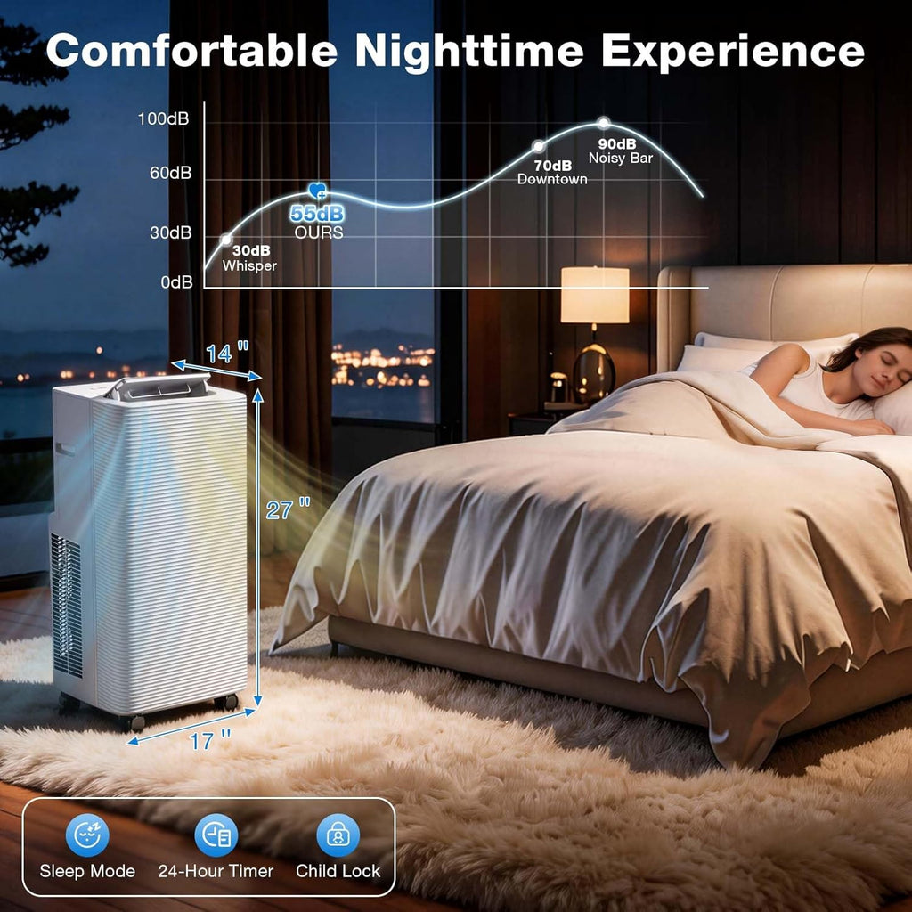 12000BTU Portable Air Conditioner with Heater, 5-in-1 Portable AC Unit with Cooling & Heating