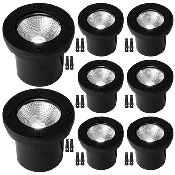 12W LED Well Light, Low Voltage Landscape Ground Lights,12V-24V Outdoor In Ground Lights, IP67 Waterproof Landscape