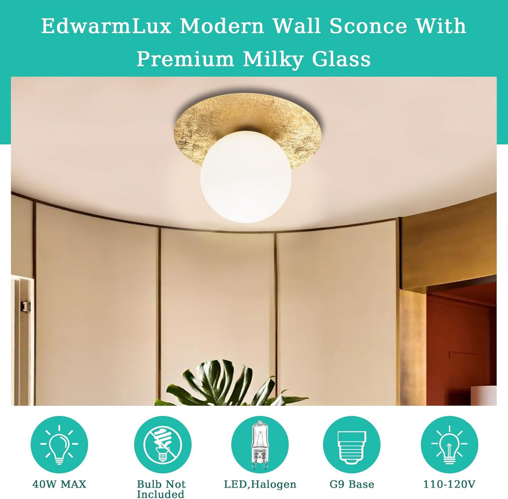 1 Light Wall Sconce, Mid Century Modern Globe Wall Sconce, Ceiling Light Fixture, Vanity Light Fixture, Indoor Wall