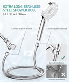 Filtered Shower Head with Handheld High Pressure 9 Spray Mode Showerhead Detachable Shower Head Water Softener Filters
