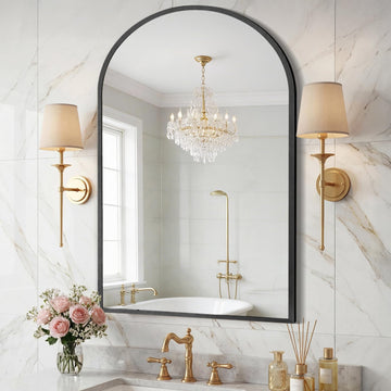 26"x38" Arched Bathroom Mirror, Bathroom Mirrors for Over Sink