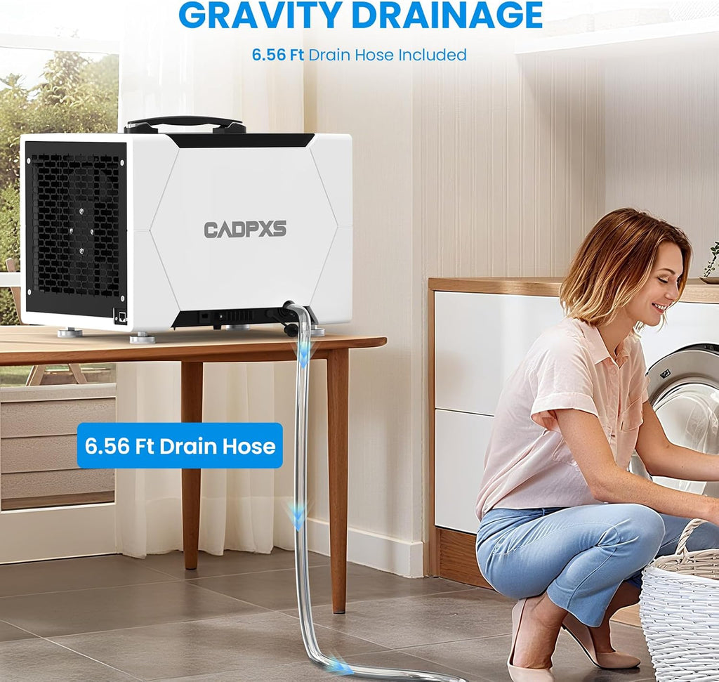 Crawl Space Dehumidifier with Drain Hose, 80 Pint Commercial Dehumidifier for Basement, Home Use, Water Damage
