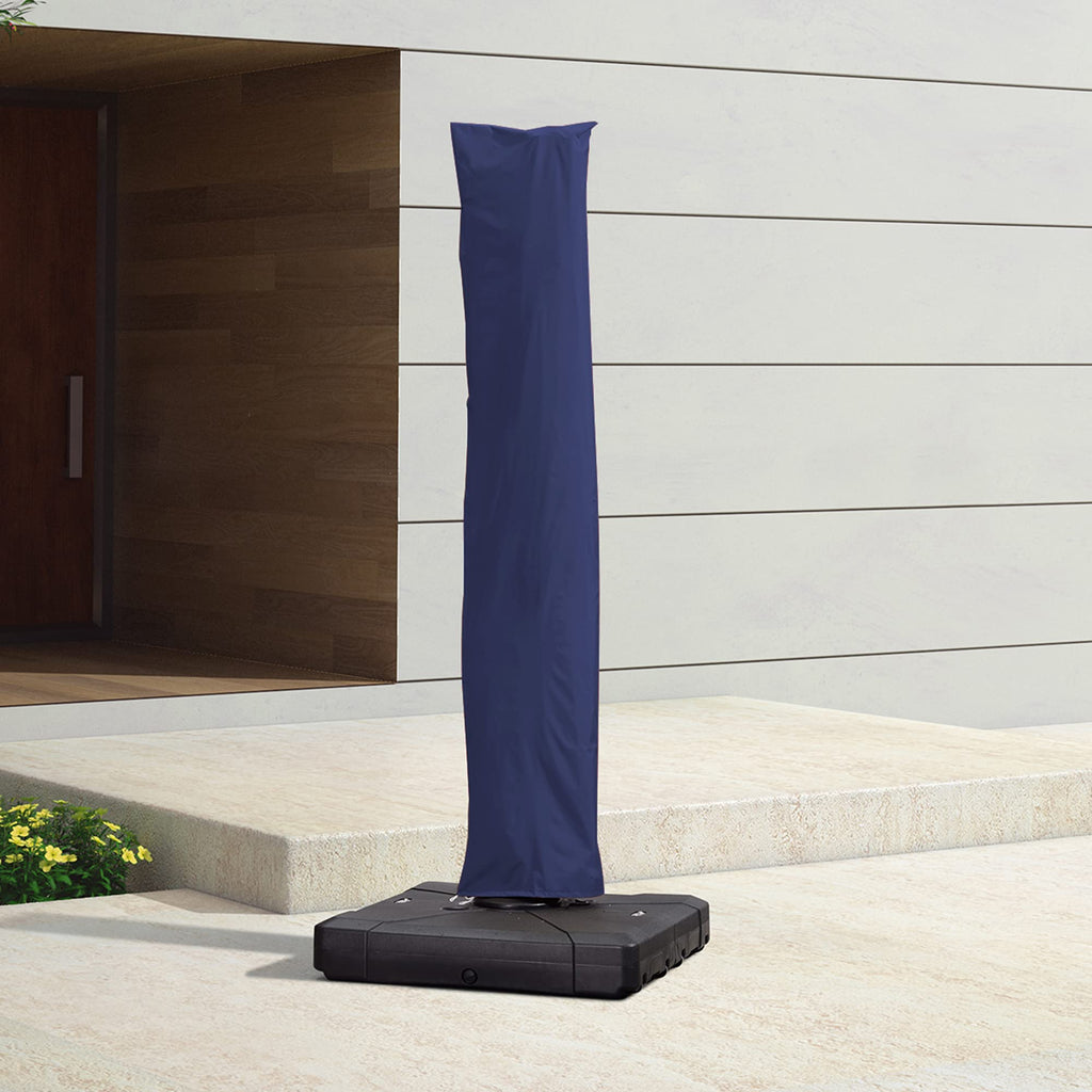 L Size Offset, with Zipper and Rod, Navy Blue