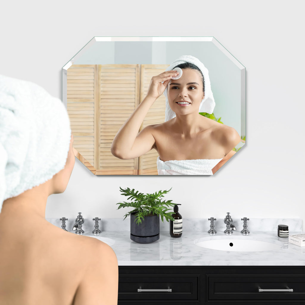 Silver Wall Mirror-Beveled Edge Frameless 24X36inch Rectangle Mirrors