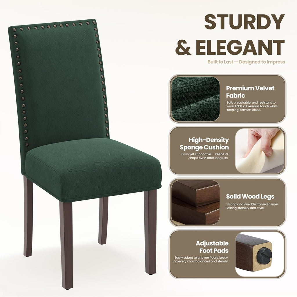 Green Velvet Dining Chairs Set of 4