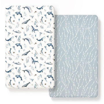 Stretch Ultra Soft Jersey Knit Fitted Crib Sheets Set 2 Pack, Universal Fit All Standard Crib Mattress Pads Safe and