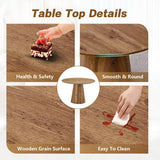 45'' Round Dining Table, Small Round Dining Table, Wood Dinner Table Use for Kitchen, Easy Assemble, Saving Space
