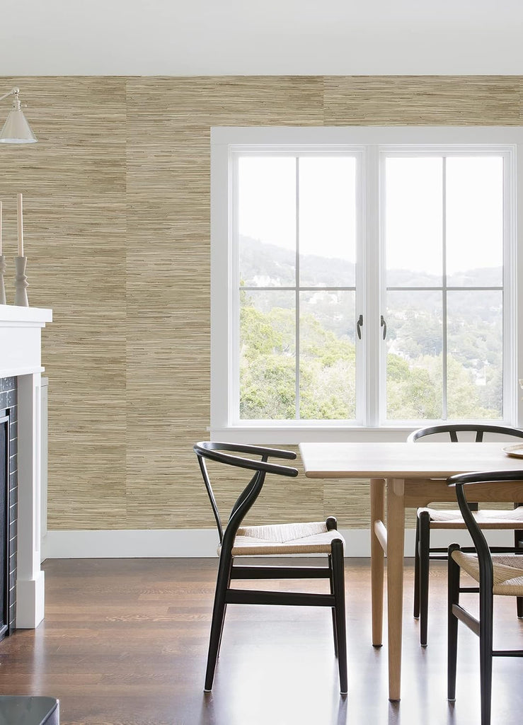282-65621 Bataan Grasscloth Wallpaper, Wheat,Tan