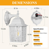 Dusk to Dawn Outdoor Lighting Fixtures - Sensor Exterior Lights, White Porch Lights, Waterproof Wall Lanterns
