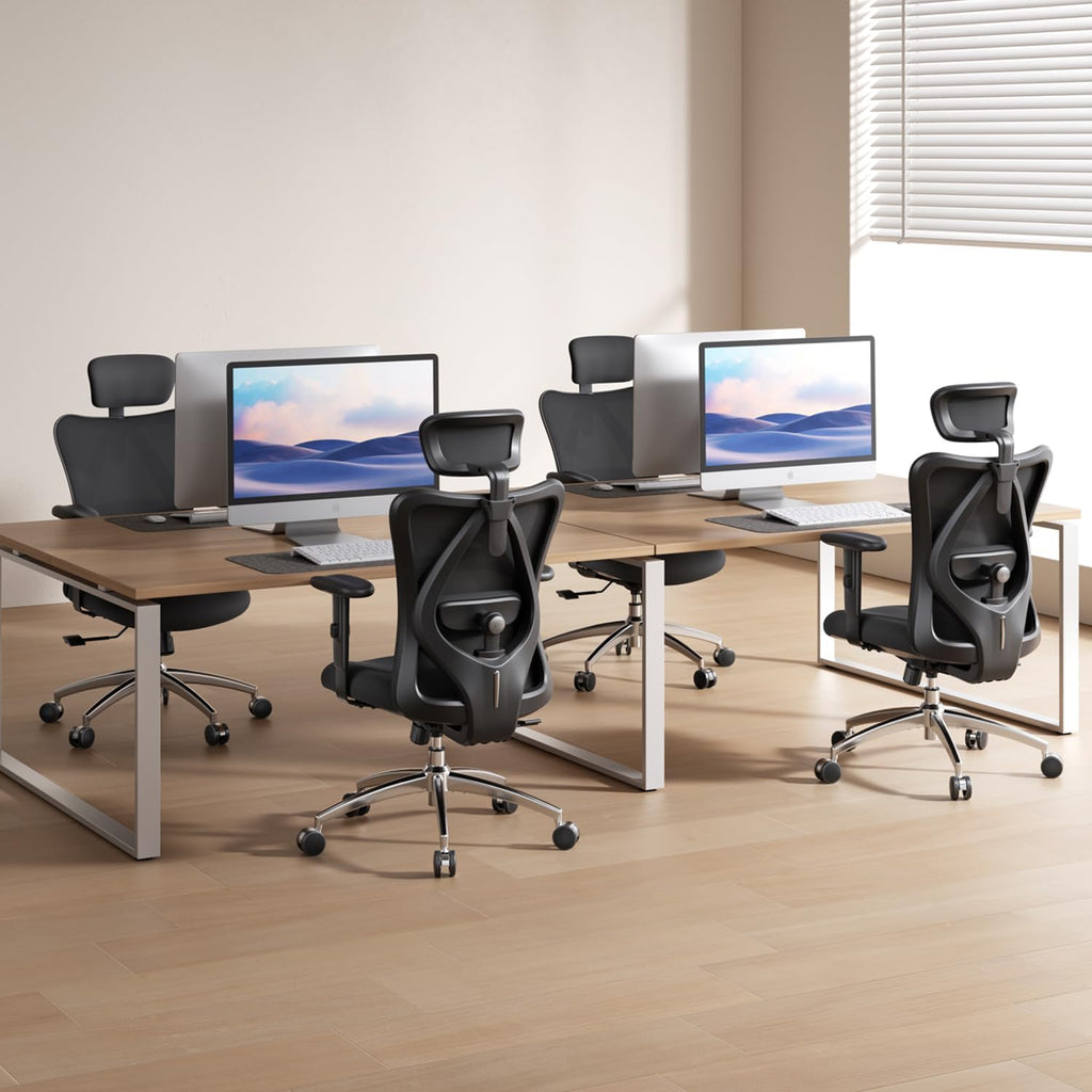 M18 Ergonomic, High Back Mesh Desk Chair with Adjustable Headrest & Lumbar Support, 330lbs Capacity Computer Chair