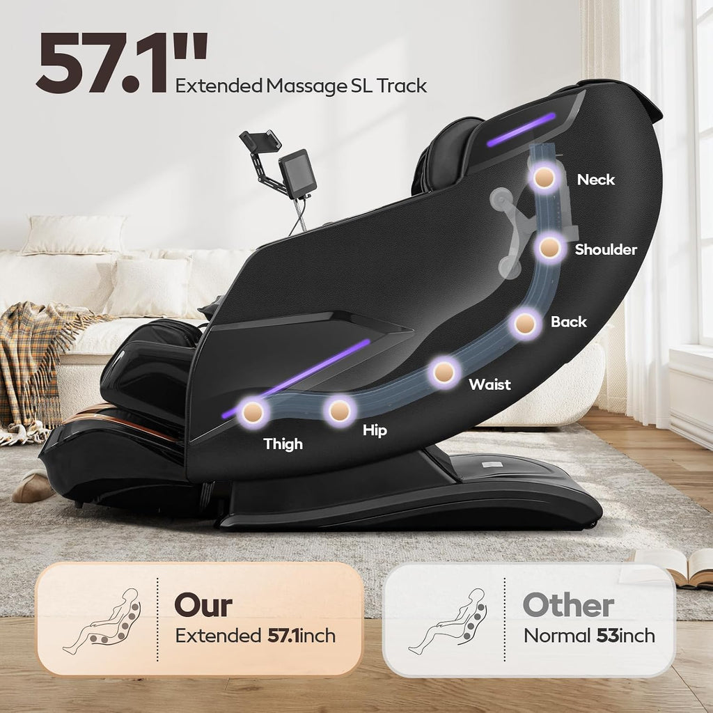 4D Massage Chairs Full Body,Zero Gravity SL-Track Shiatsu Massage Chair Recliner,Core Heating,20 Massage