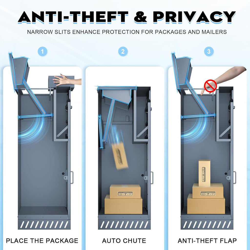 Package Delivery Boxes Drop Boxes with Secure Storage - Balck