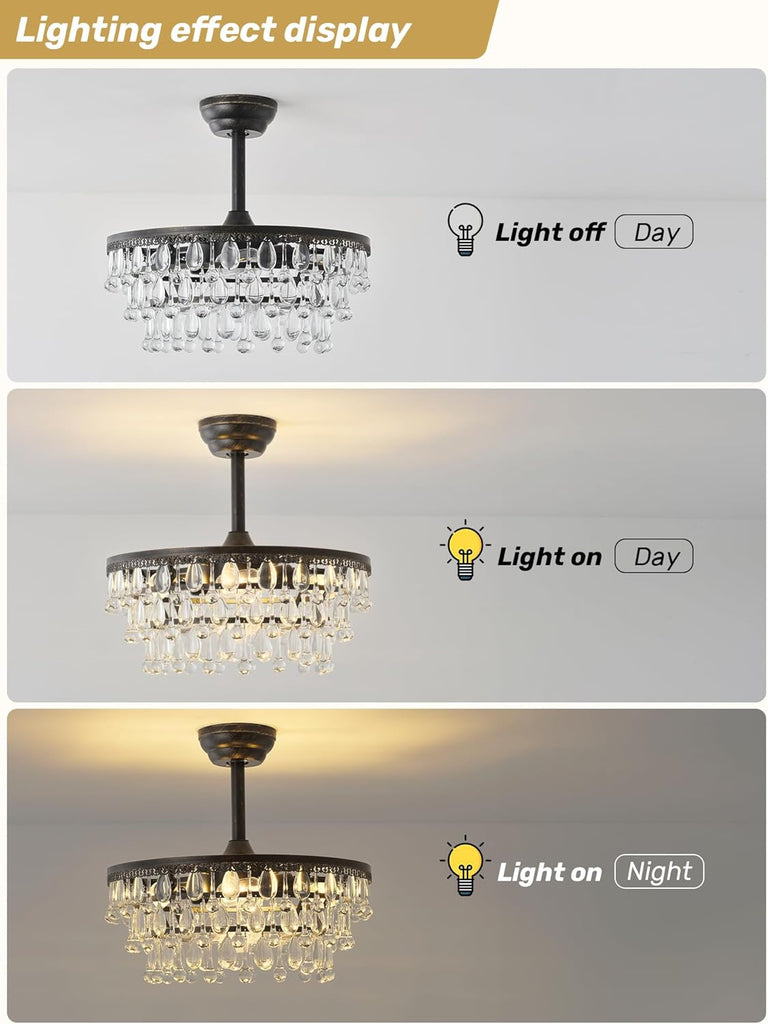 Crystal Fandelier Ceiling Fan with Light