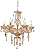 Luxury Amber K9 Crystal Chandelier 6-Light Candle Style Modern Pendant Ceiling Fixture Compatible with E12 Bulbs for Living Room Dining Room Bedroom Hallway Entry (6 Lights) A110-B0CRHFYJ55