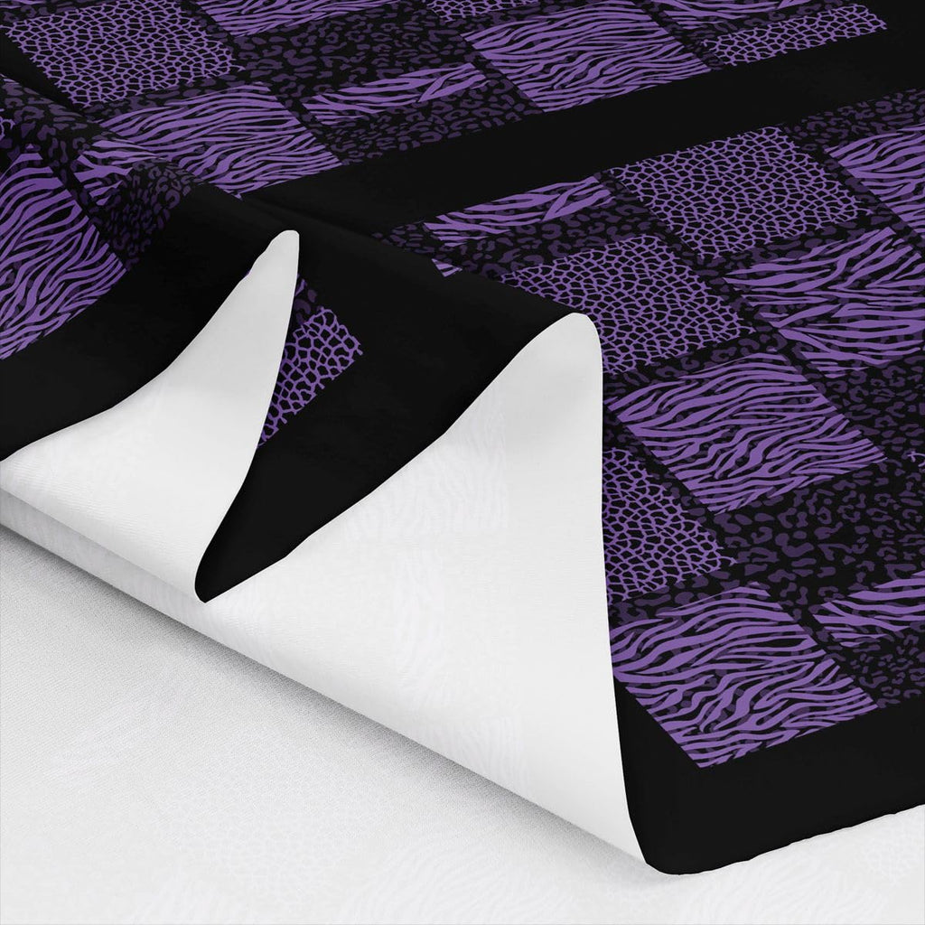 Leopard Cheetah Zebra Cattle Decorative Fabric by The Yard Wildlife Fur Splicing Print Indoor Outdoor Purple and