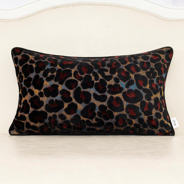 Black Floral Throw Pillow Cover 12 x 20 Inch Cut Velvet Rectange Luxury Decorative Lumbar Pillow Cover for Couch