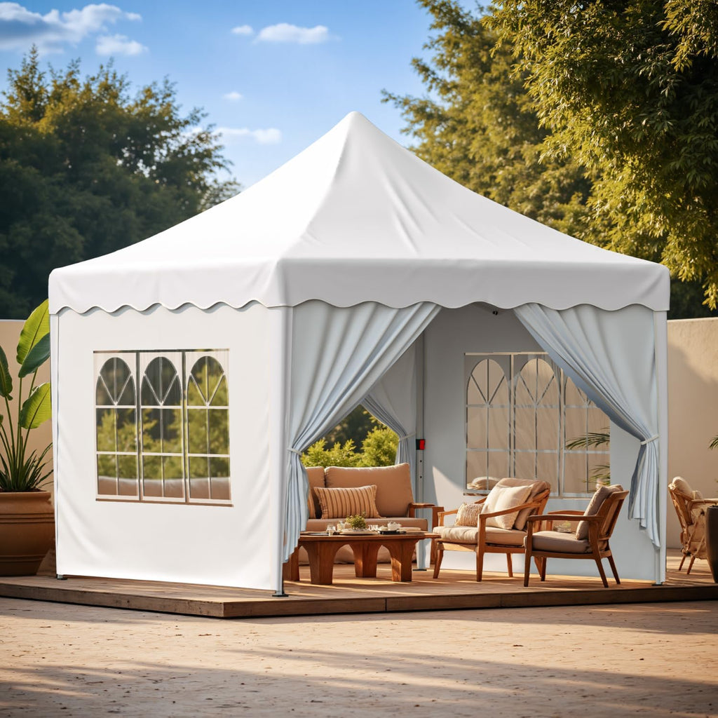 10x10 FT Pop Up Canopy Tent, Outdoor Gazebo with 4 Removable Sidewalls, Carrying Bag, Instant Shelter for Parties