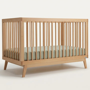 Baby Soho 3-in-1 Convertible Wood Crib Bed, Made in Italy, Natural | Crib to Toddler Bed, GREENGUARD Gold Certified