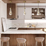 Raindrop Pendant Lights Kitchen Island Set of 2 Teardrop Gold Hanging Light Fixtures Clear Solid Glass Pendant Light Modern Chandeliers for Dining Room Porch Corridor Living Room A121-B0BN153DB9