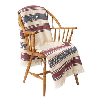 Americana We The People 1776 Blanket - Lightweight Throw - Woven from Cotton - Made in The USA (72x49)