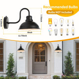Dusk to Dawn Outdoor Wall Sconces, Exterior Farmhouse Gooseneck Barn Light