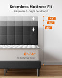 Queen Bed Frame with 12 Thickened Legs&Fabric Upholstered Headboard,1300 lbs Strong Weight Capacity