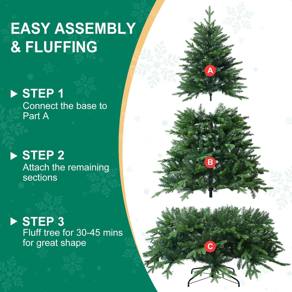 Unlit Artificial Christmas Tree, 4 to 8 ft, Small Spaces