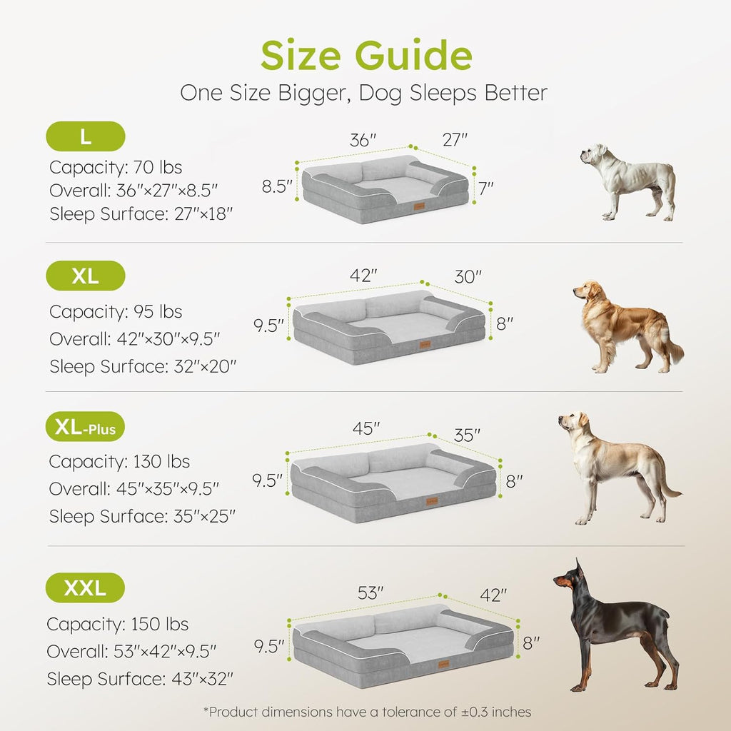 Extra Large Dog Bed, Orthopedic Dog Bed with Cooling Gel Memory Foam