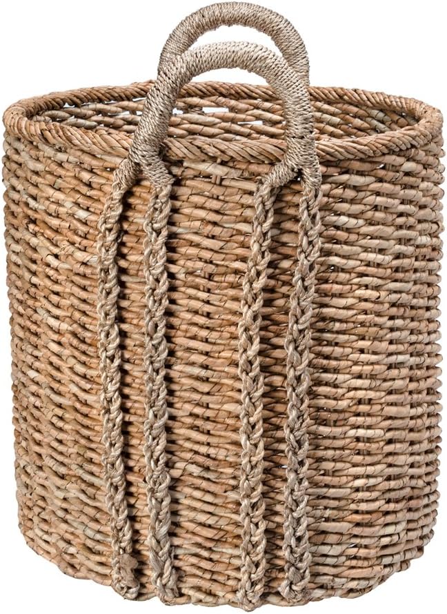 Seagrass Storage Basket, Blanket, Basket for Pillows Storage, Decorative Basket, Wicker Toy Organizer, Bedroom &