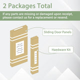 Sliding Closet Door 60" x 80", One-Side Mirror Bypass Door Panel with Hardware Track Kit & Floor Gui