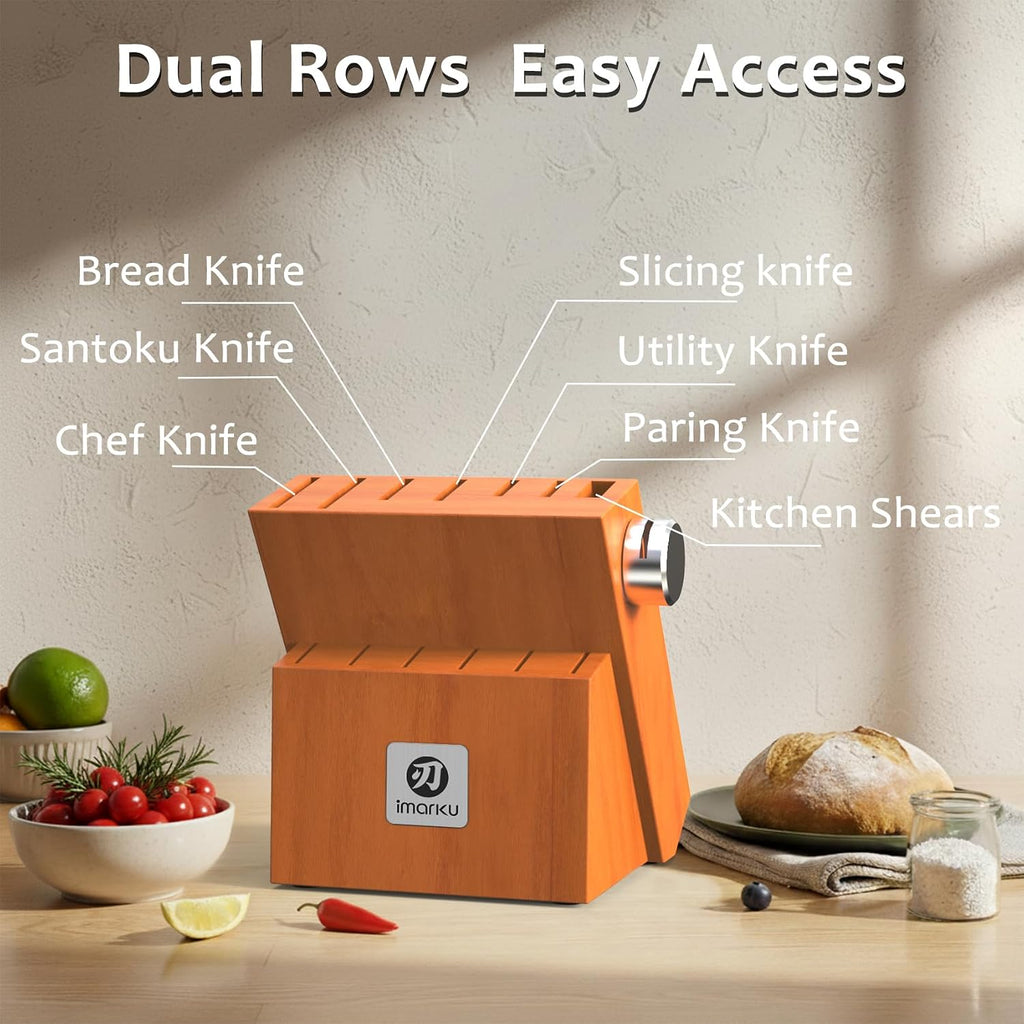 14 Piece Stainless Steel Knife Set with Build-in Sharpener | Japanese High-Carbon Stainless Steel Blades | 56±2 HRC
