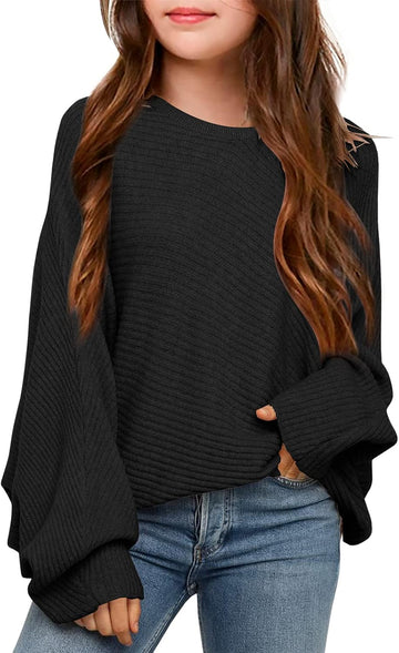 Girl's Oversized Turtleneck Fall Sweaters Kids Batwing Long Sleeve Slouchy Chunky Cute Pullover Jumper Shirts