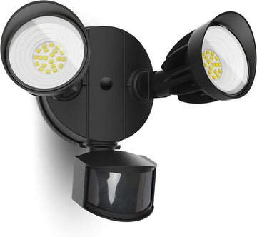 LED Security Light Motion Sensor Outdoor Lights, 27W 3500LM, 5000K, IP65 Waterproof, Dusk to Dawn, 2 Head Motion