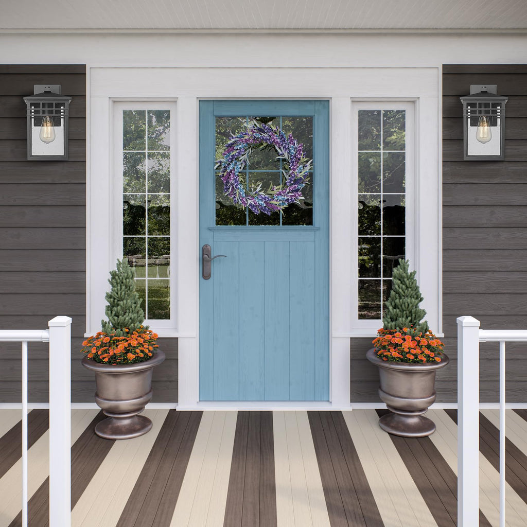 Outdoor Light Fixture Wall Mount, Modern Farmhouse Exterior Wall Sconce with Seeded Glass for Porch, Waterproof