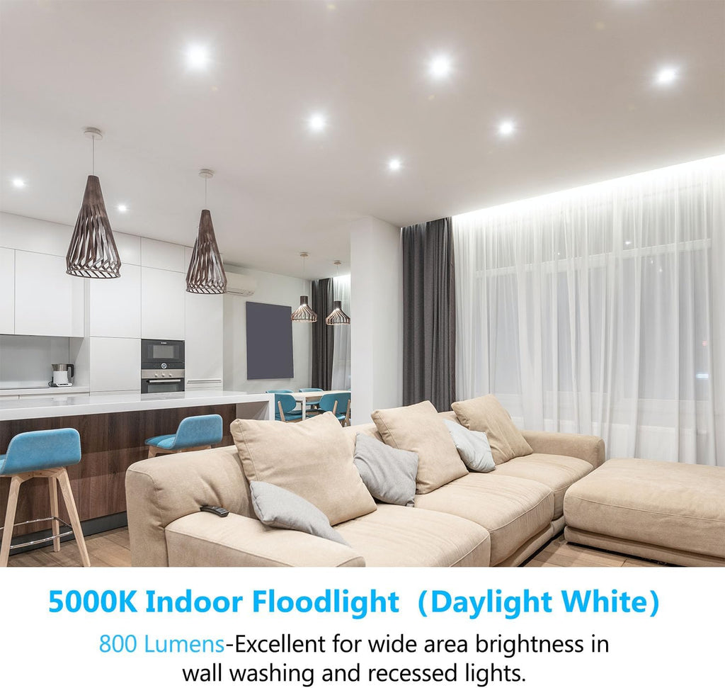 24 Pack BR30 LED Bulbs 65W Equivalent, Dimmable Indoor Flood Lights 5000K Daylight White, 9W, 800 Lumens, E26 Base