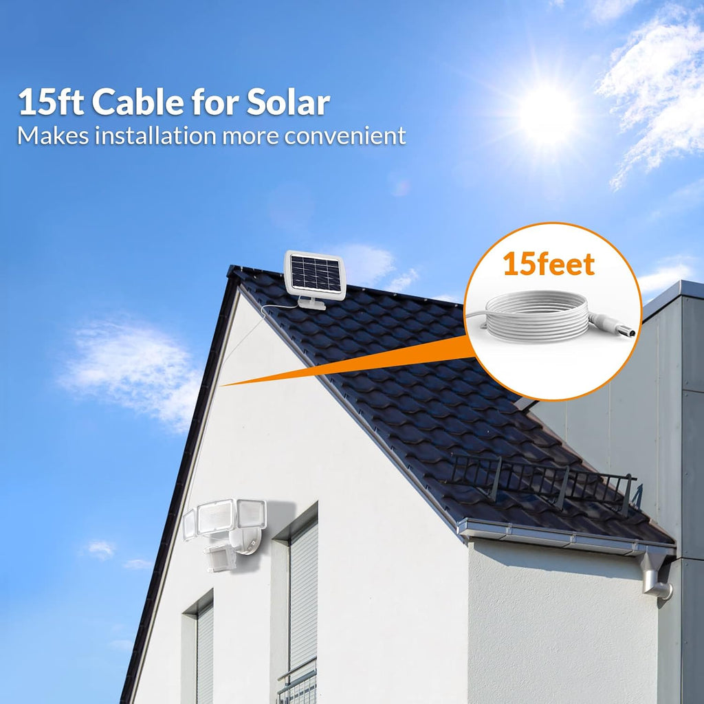 Solar LED Security Lights, PIR Motion Sensor Outdoor, 1600LM, Yard | 5500K Daylight, 72FT180° Motion Sensor Flood
