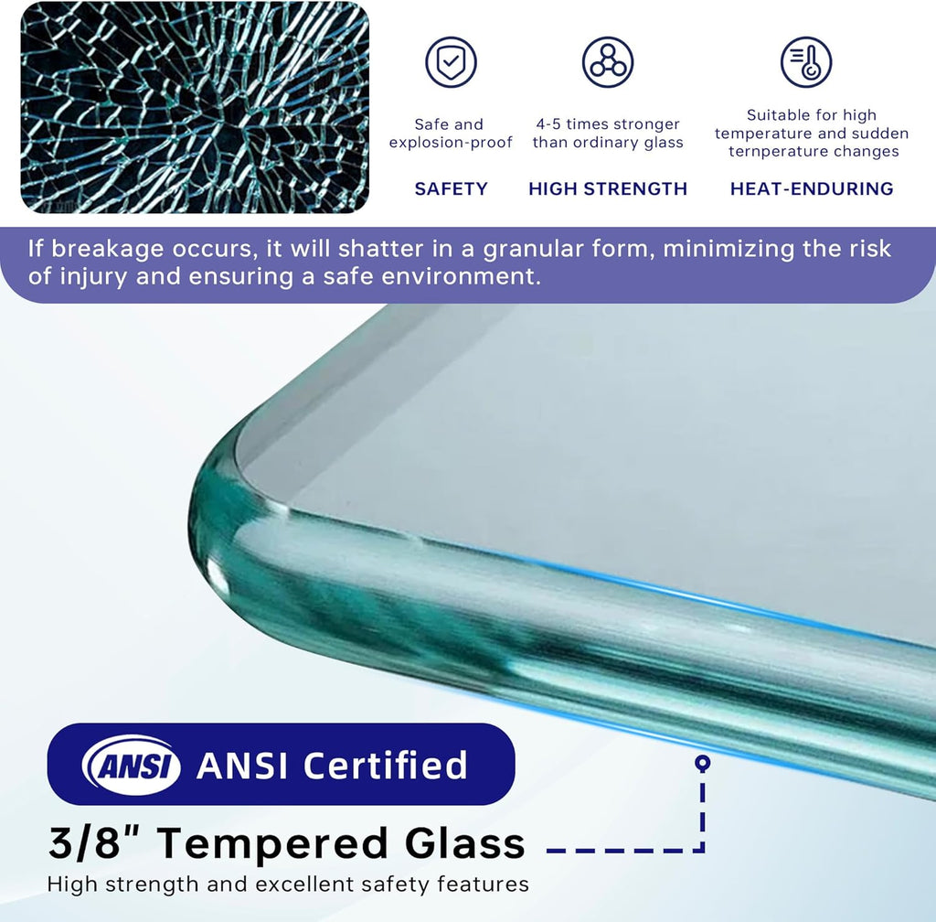 Frameless Sliding Shower Door, 56" - 60" Width, 76" Height, 3/8" (10 mm) Clear Tempered Glass, Chrome Finish