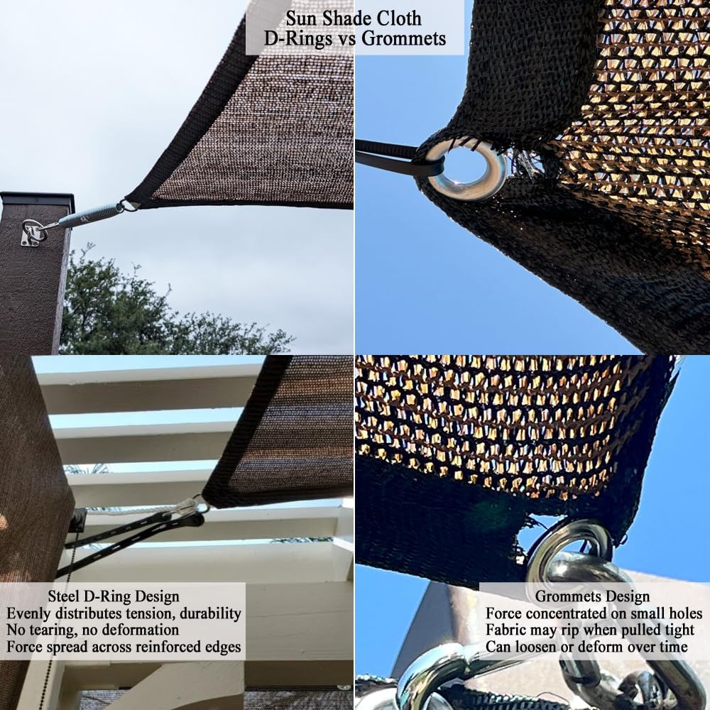 Sun Shade Cloth 10x30 FT, UV Block Outdoor Patio Shade Cover, Permeable and Tear Fade Resistant Rectangle Sunshade