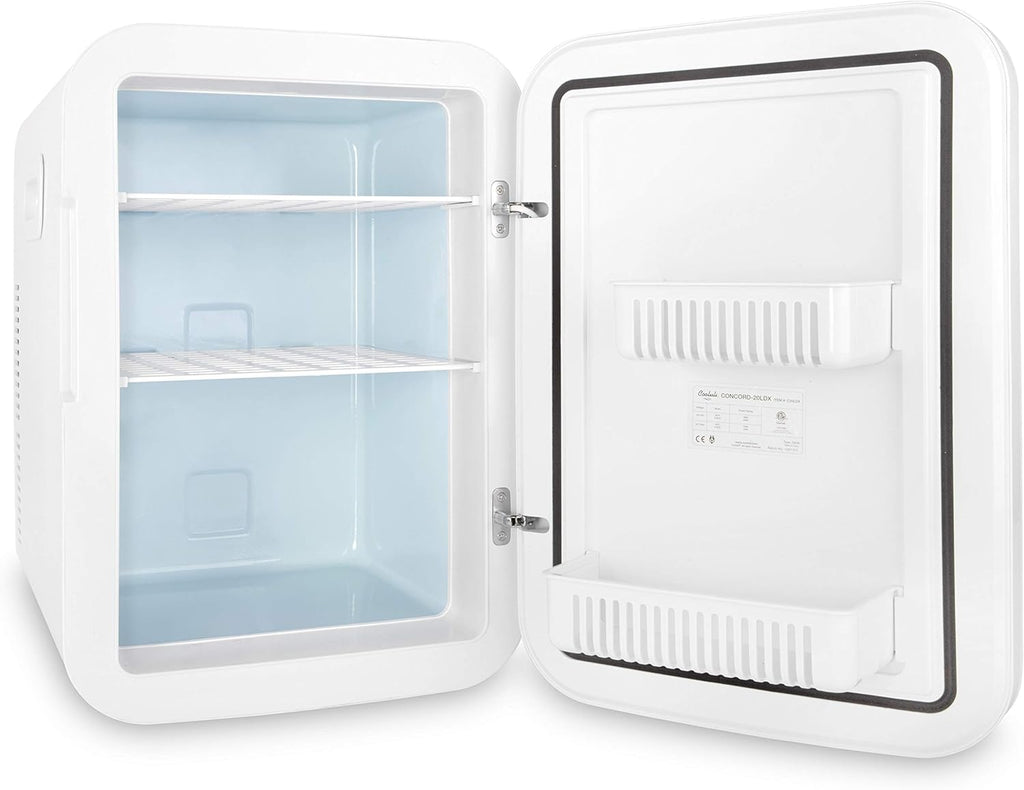20 Liter Mini Fridge with Temperature Control - White Thermoelectric Cooler and Warmer