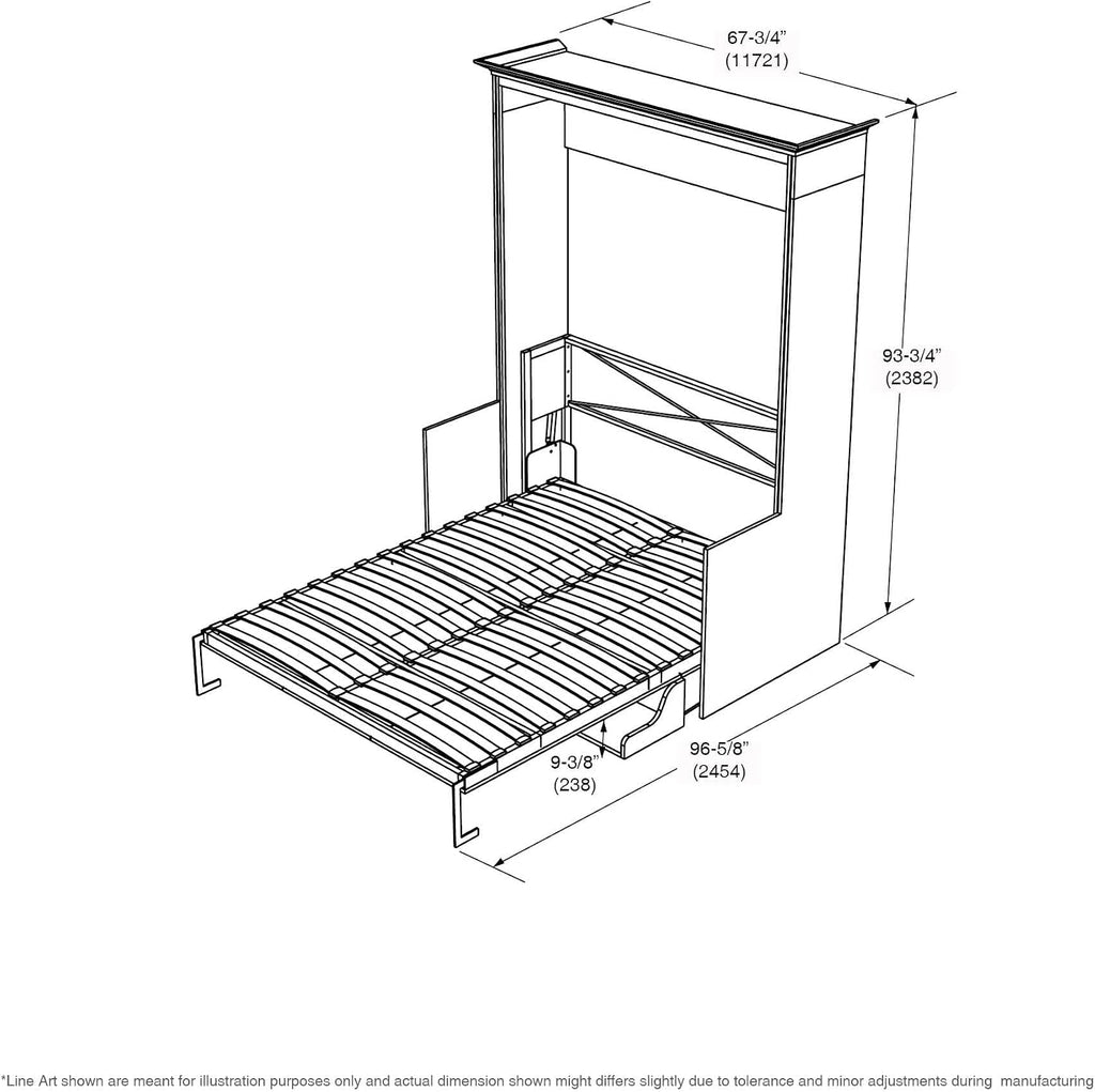 Queen Murphy Bed with Desk | Engineered and Solid Wood Construction | Smooth Painted Finish - No Melamine Used