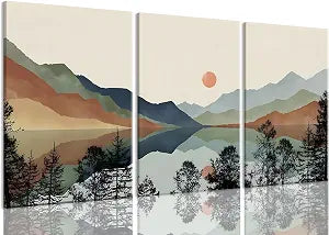 Blue Mountain Canvas Wall Art Set of 3, 16x24 inch