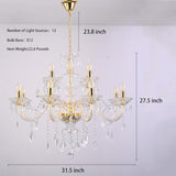 Contemporary Crystal Chandelier 12 Lights Clear Crystal Ceiling Lights for Living Room_E12 Base Double Layered Pendant Light Fixture for Dining Room Staircase, Hallway A110-B0D5WDCY88