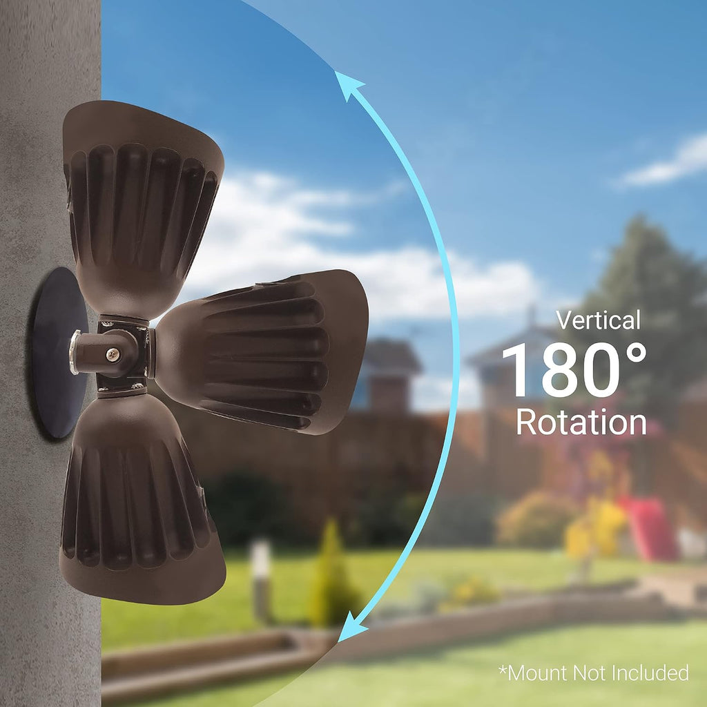 25W Bronze Bullet Spot Light Outdoor LED Landscape Floodlights, 3500 Lumens Bright Outdoor Light for Yard
