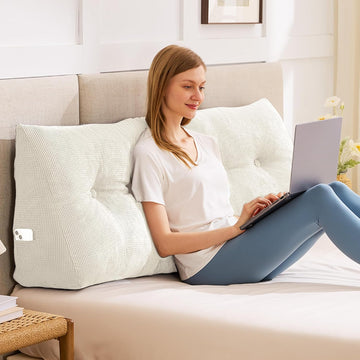 Headboard Pillow King, Triangle Pillows for Headboard, Head Board Backrest Wedge Pillow for Reading Sitting Working