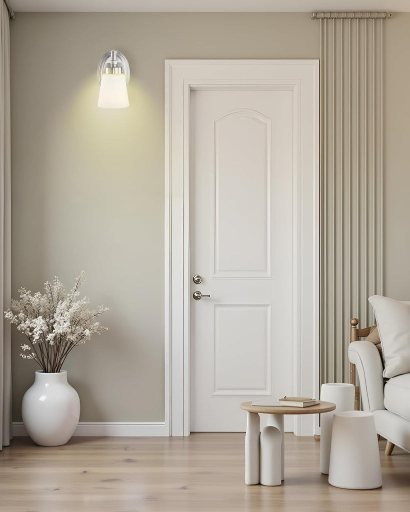 Indoor Wall Sconce, Vanity Light, Rustproof, Brushed Nickel | Wall Light Fixture Over Mirror , Modern Home Decor