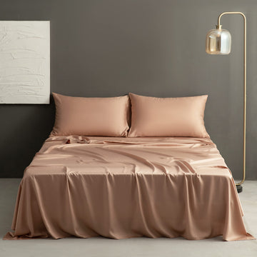 100% Tencel Lyocell Sheets, Cooling for Hot Sleepers, Eucalyptus Sheet Sets Queen Size - Silky Soft Deep Pocket Bedding