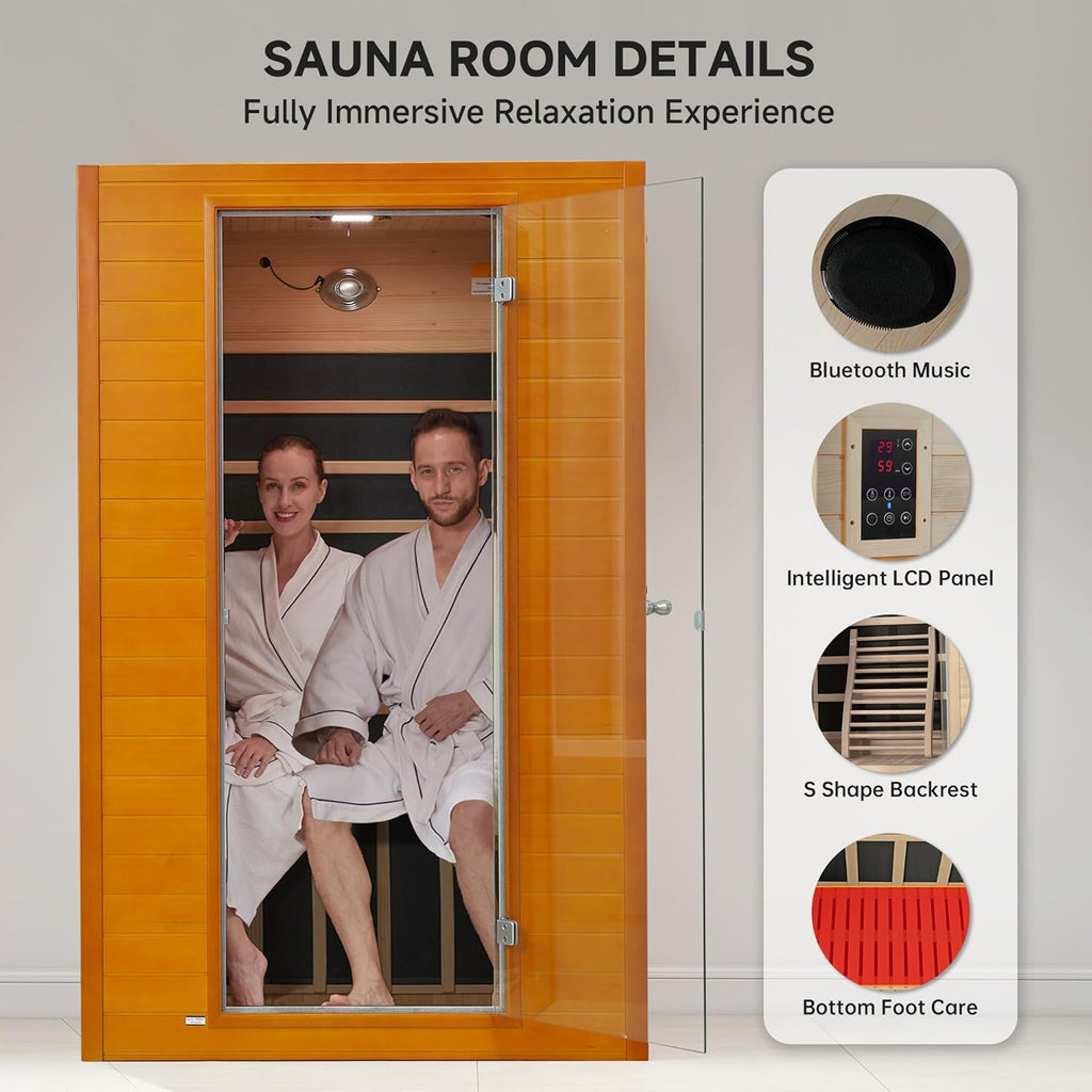 Far Infrared Sauna for Home, Home Indoor Infrared Sauna for 2-Person