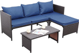 Valita Outdoor Furniture Set 3 Piece Patio Set Patio Conversation Sets Outdoor Sectional Sofa Patio Loveseat Coffee