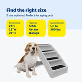 CozyUp Folding Dog Stairs, Portable Indoor/Outdoor Pet Steps for Bed & Couch, Grey, 25 Inch
