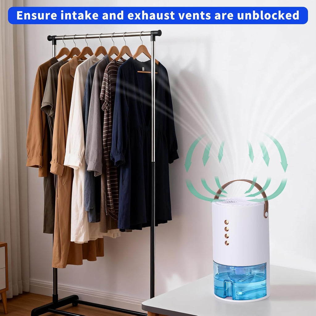 Dehumidifiers for Home, 60 Oz Small Dehumidifier for Basement. Portable Dehumidifier for Bedrooms, Bathrooms, Closets